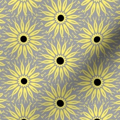 Yellow and Gray - Zebra Daisies with Black Center