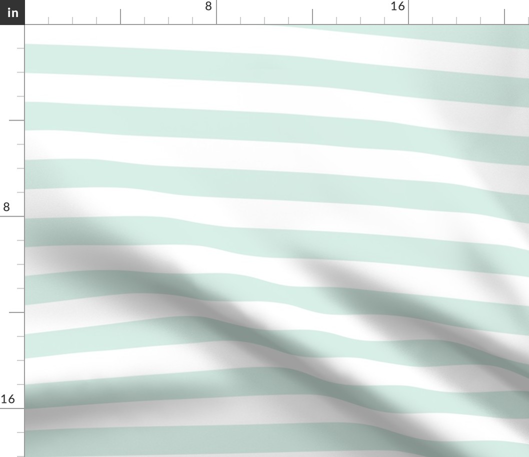 Large Sea Foam Awning Stripe Pattern Horizontal in White
