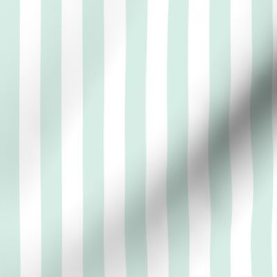 Sea Foam Awning Stripe Pattern Vertical in White