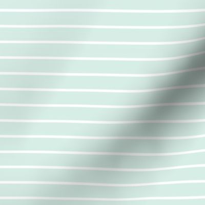 Sea Foam Pin Stripe Pattern Horizontal in White
