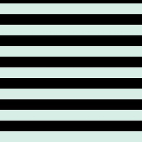 Sea Foam Awning Stripe Pattern Horizontal in Black