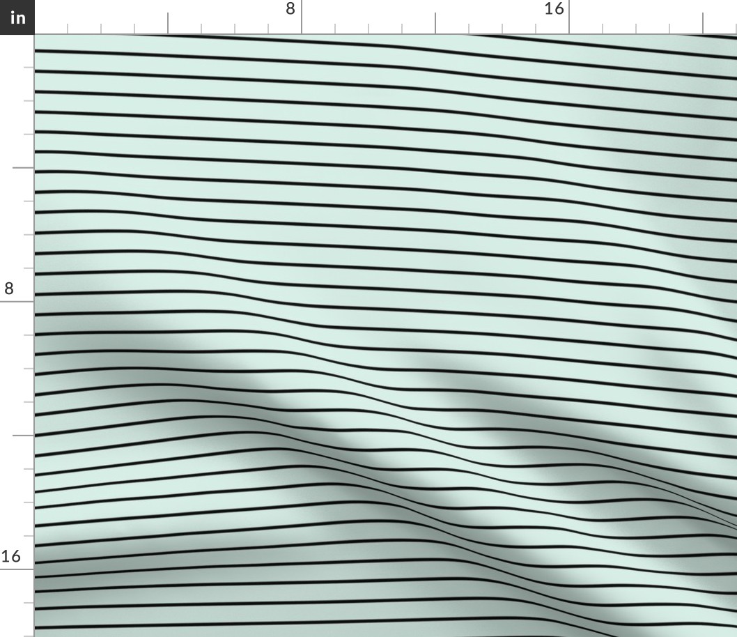 Sea Foam Pin Stripe Pattern Horizontal in Black