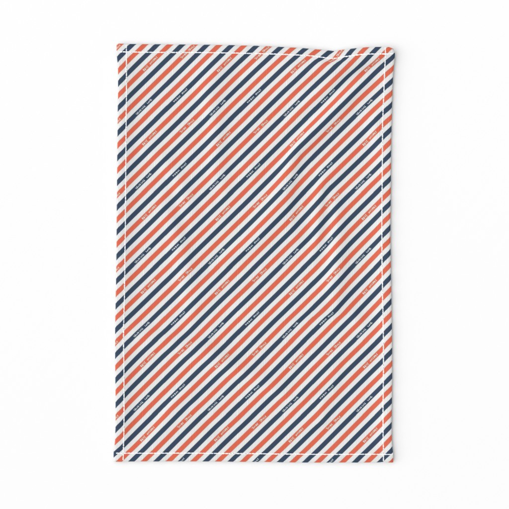 Postal Diagonal Stripe - Red / Navy