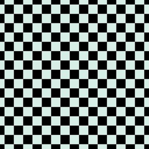 Checker Pattern - Sea Foam and Black