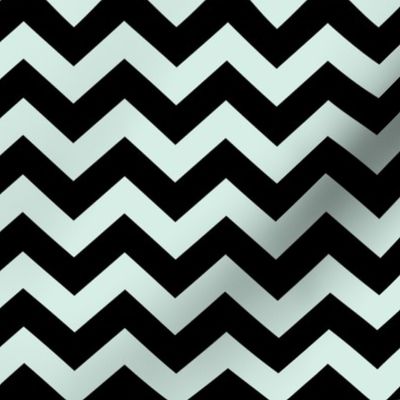 Chevron Pattern - Sea Foam and Black