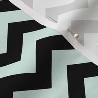 Chevron Pattern - Sea Foam and Black