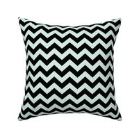 Chevron Pattern - Sea Foam and Black