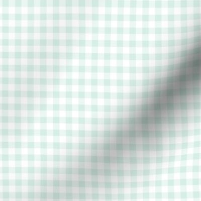 Small Gingham Pattern - Sea Foam and White