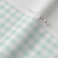 Small Gingham Pattern - Sea Foam and White