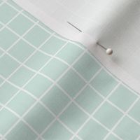 Grid Pattern - Sea Foam and White