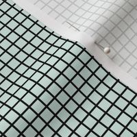 Small Grid Pattern - Sea Foam and Black