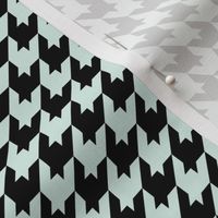 Houndstooth Pattern - Sea Foam and Black