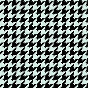 Houndstooth Pattern - Sea Foam and Black