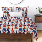 Red White Blue Patriotic Gnomes on Shiplap - large scale