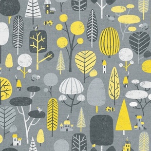 Yellow And Gray Forest
