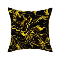Gold fire flames black marble psychedelic large