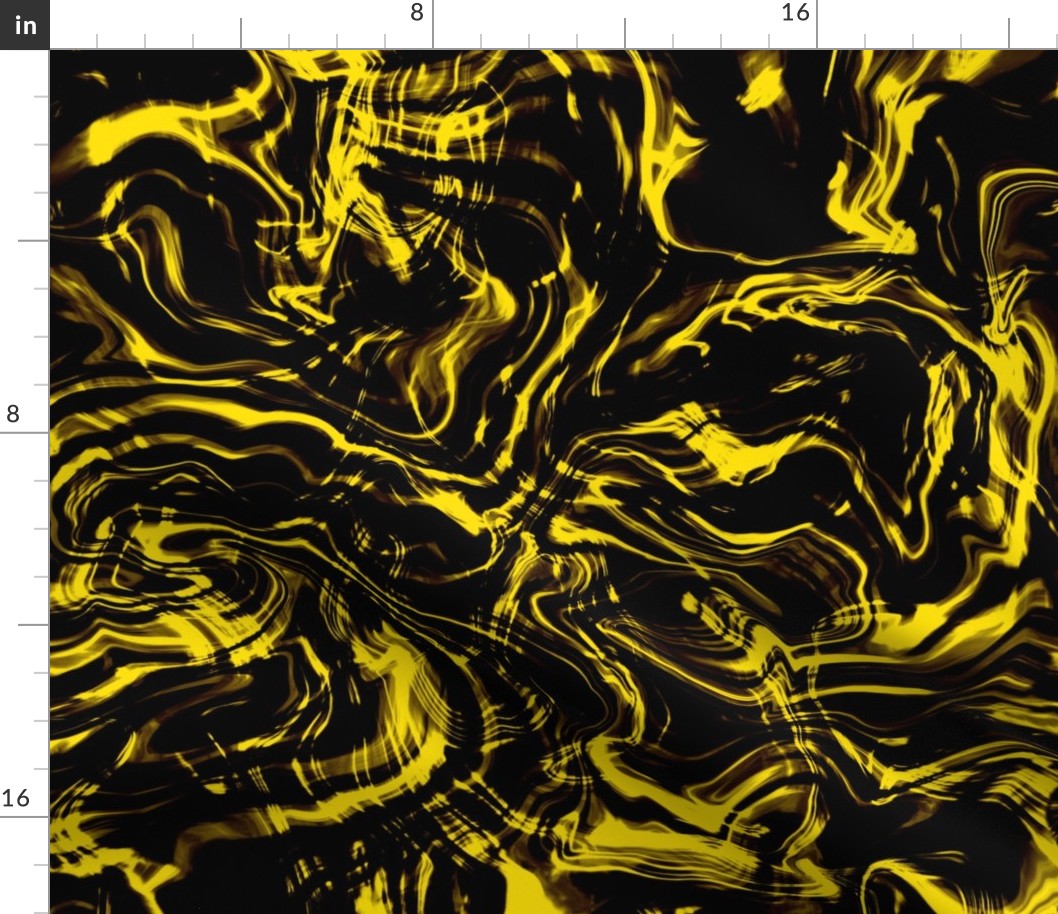 Gold fire flames black marble psychedelic large