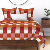 Boho Red Gold Cheater Quilt 