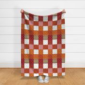 Boho Red Gold Cheater Quilt 