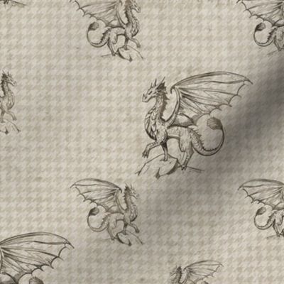 Dragon on rock houndstooth Yardage