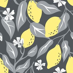 Lemons yellow gray pattern_flat-01