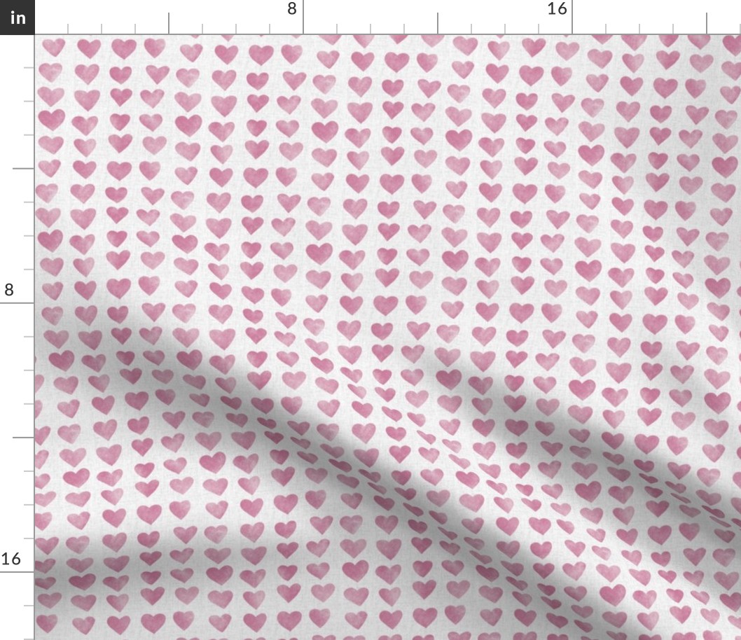 Hearts Stamp Pink Linen MINI