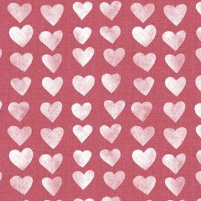 Hearts Stamp Hot Pink Linen MINI