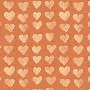 Hearts Stamp Orange MINI