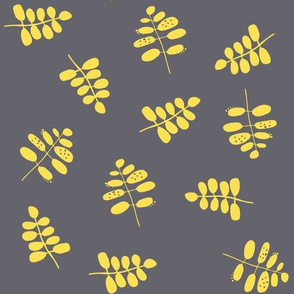 Yellow Stems on Grey Background Pantone Colors 2021 - Small Scale