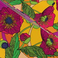 Flower Power Poppies - 12" repeat