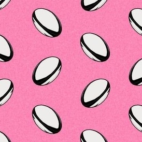 rugby ball fabric - rugby -  pink