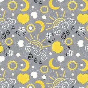 Spring Time Patchwork - Ultimate Gray & Illuminating Yellow