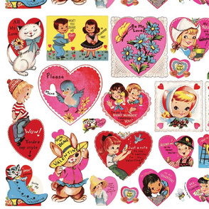 Vintage Valentine Pink Hearts
