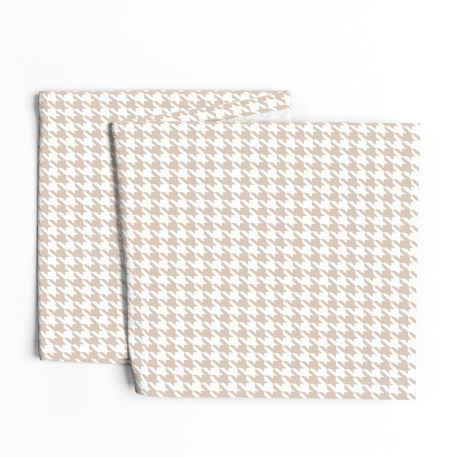 Beige & White Houndstooth - Timeless Chic