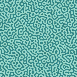 squiggle Turing pattern #7 - teal and aqua