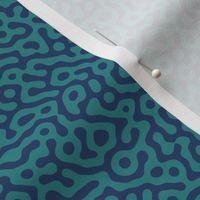 squiggle Turing pattern #7 - navy and teal