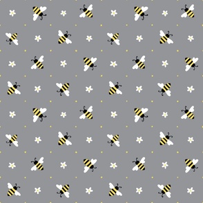 Yellow & Gray Bee Pattern