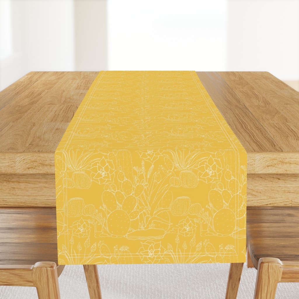 Sunny Yellow Cactus Print