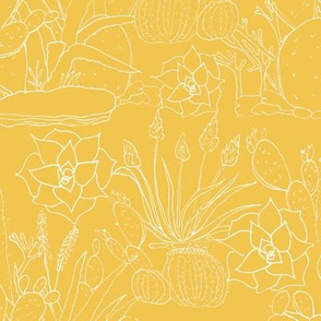 Sunny Yellow Cactus Print