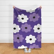 Purple and White Flower Pattern Retro