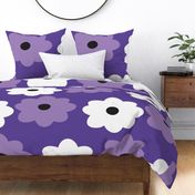 Purple and White Flower Pattern Retro