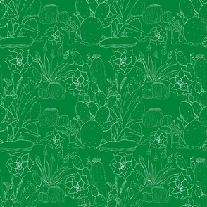 Green Cactus Print