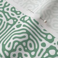 checkered mudcloth Turing pattern 4 - white and soft green