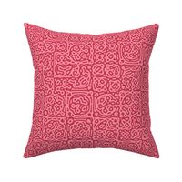 checkered mudcloth Turing pattern 4 - red and pink