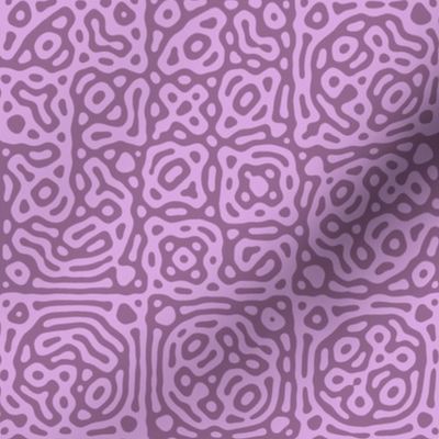 checkered mudcloth Turing pattern 4 - twilight pink and mauve