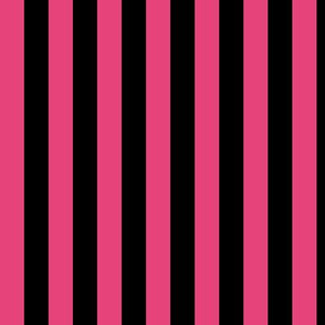 Raspberry Sorbet Awning Stripe Pattern Vertical in Black