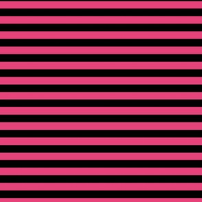 Raspberry Sorbet Bengal Stripe Pattern Horizontal in Black