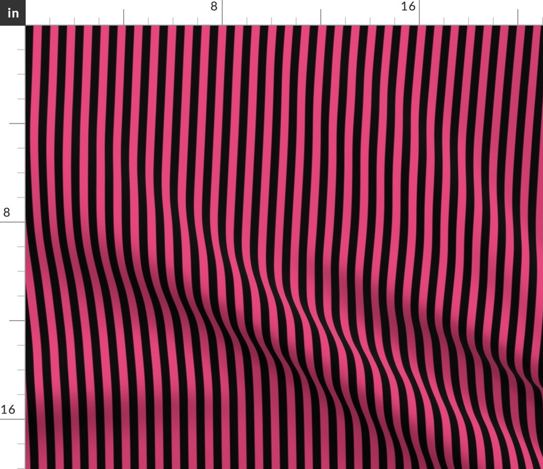 Raspberry Sorbet Bengal Stripe Pattern Vertical in Black