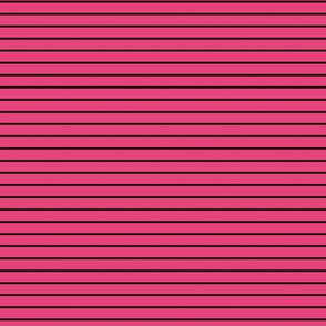 Small Raspberry Sorbet Pin Stripe Pattern Horizontal in Black