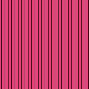 Small Raspberry Sorbet Pin Stripe Pattern Vertical in Black